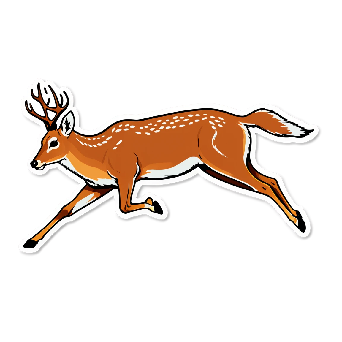 Deer running, deer sticker