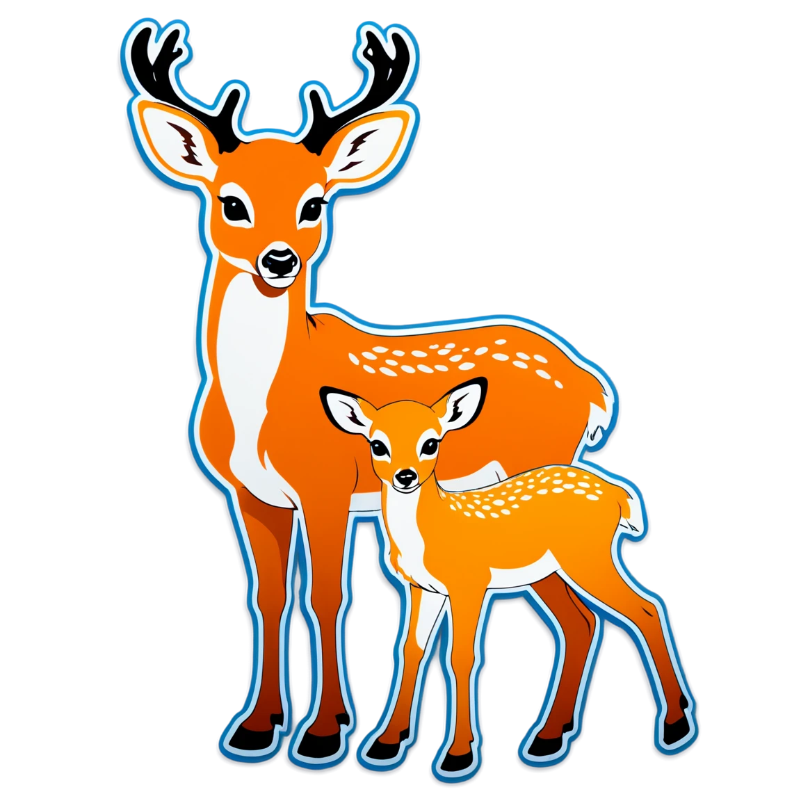 Deer with fawn, deer sticker