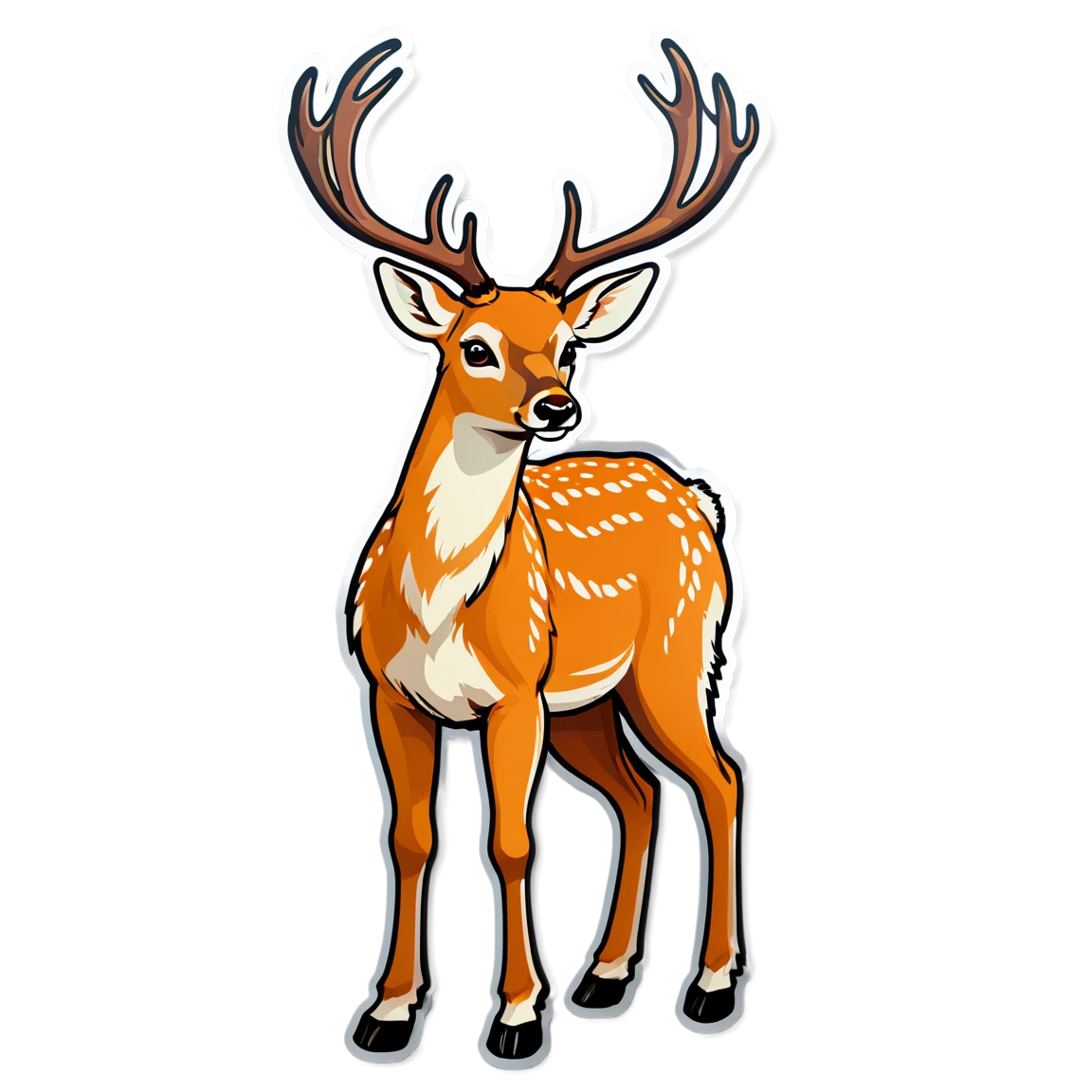 Deer looking back, deer sticker