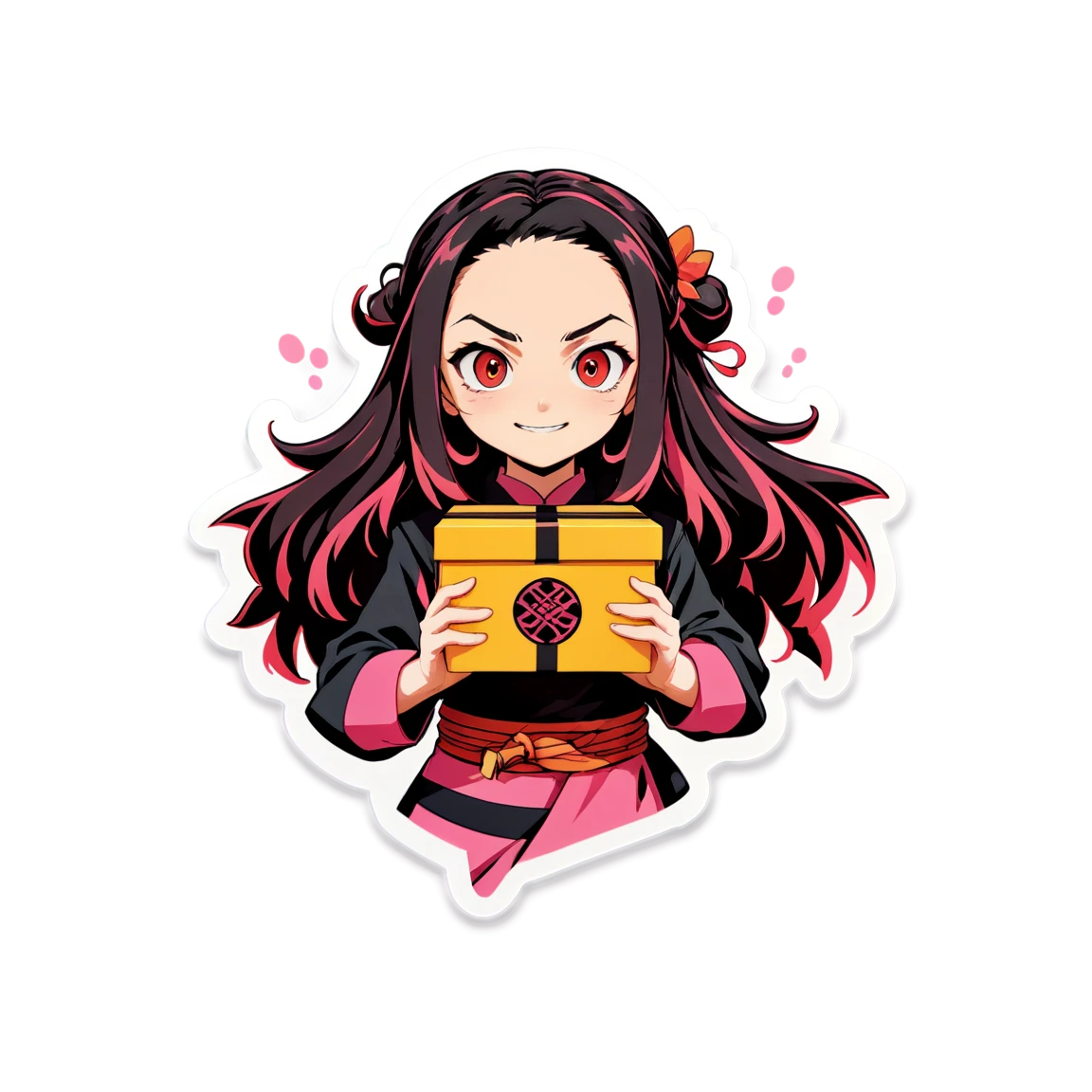 Demon Slayer sticker holding Nezuko box