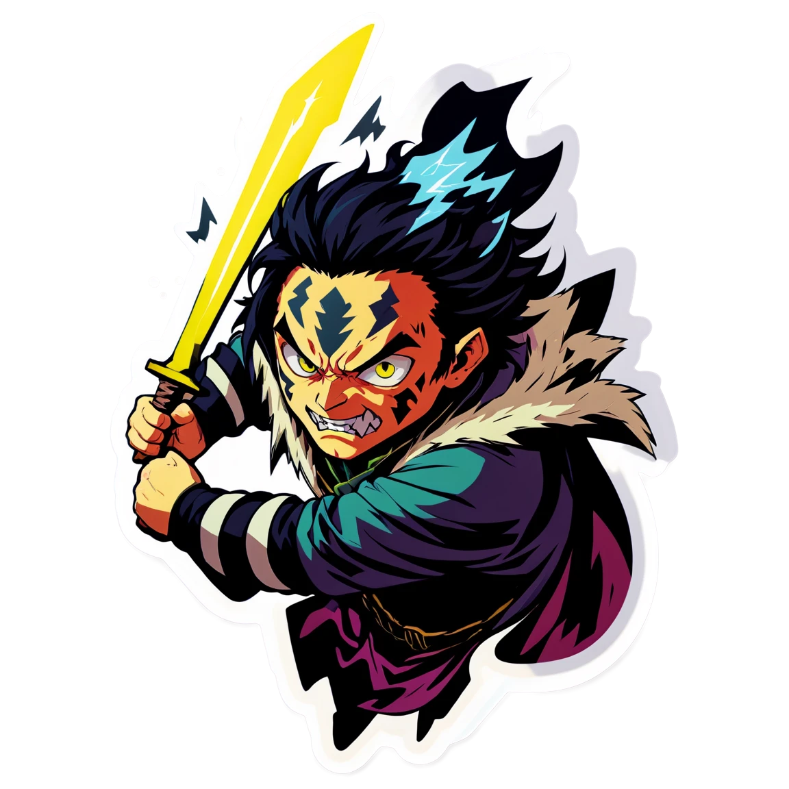 Demon Slayer sticker with lightning