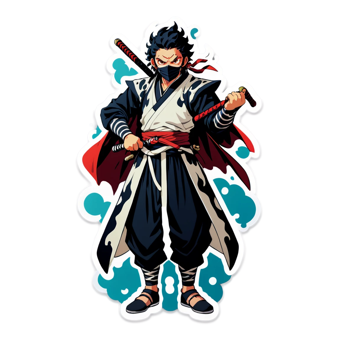 Demon Slayer sticker in traditional attire