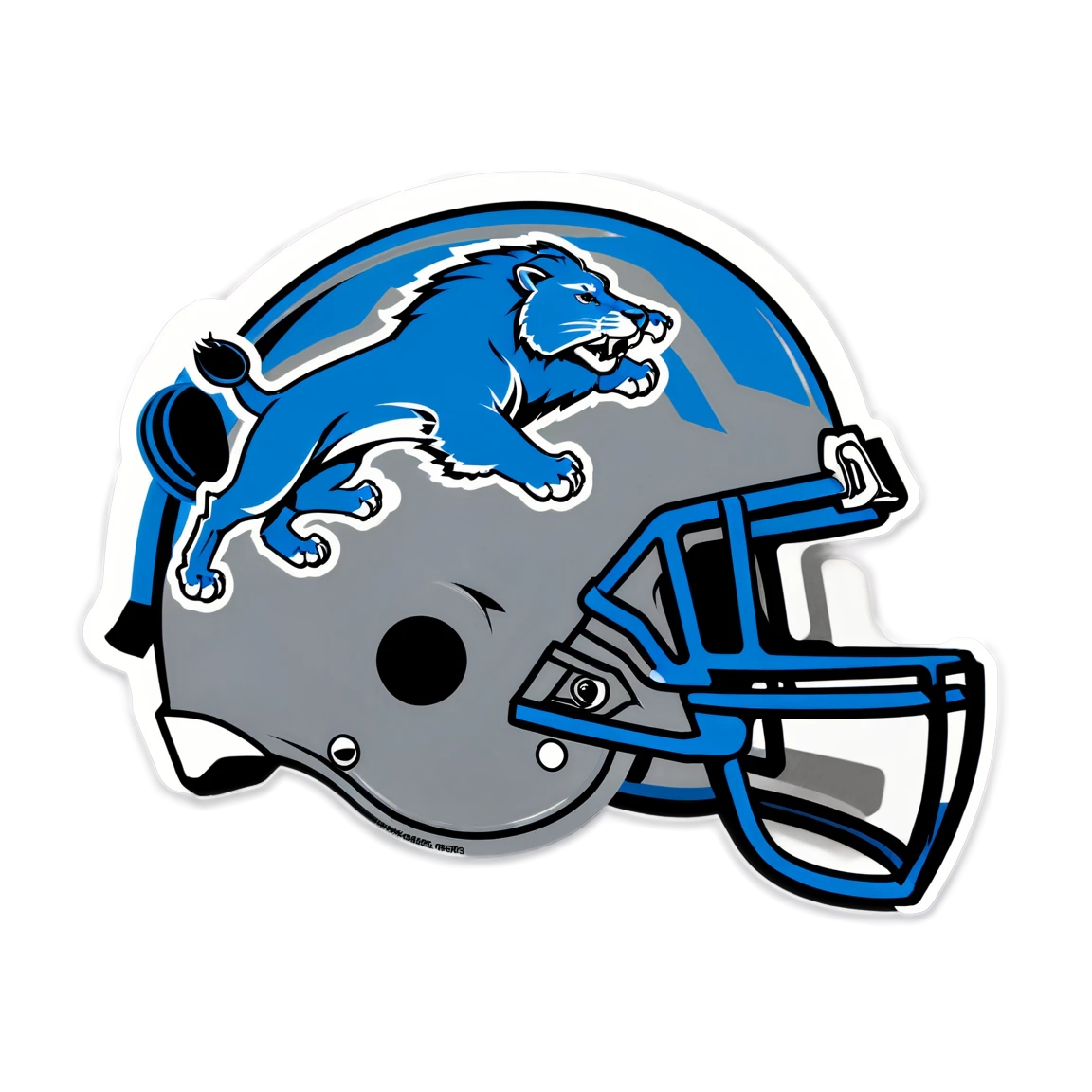 Detroit Lions wearing a helmet, Detroit Lions sticker