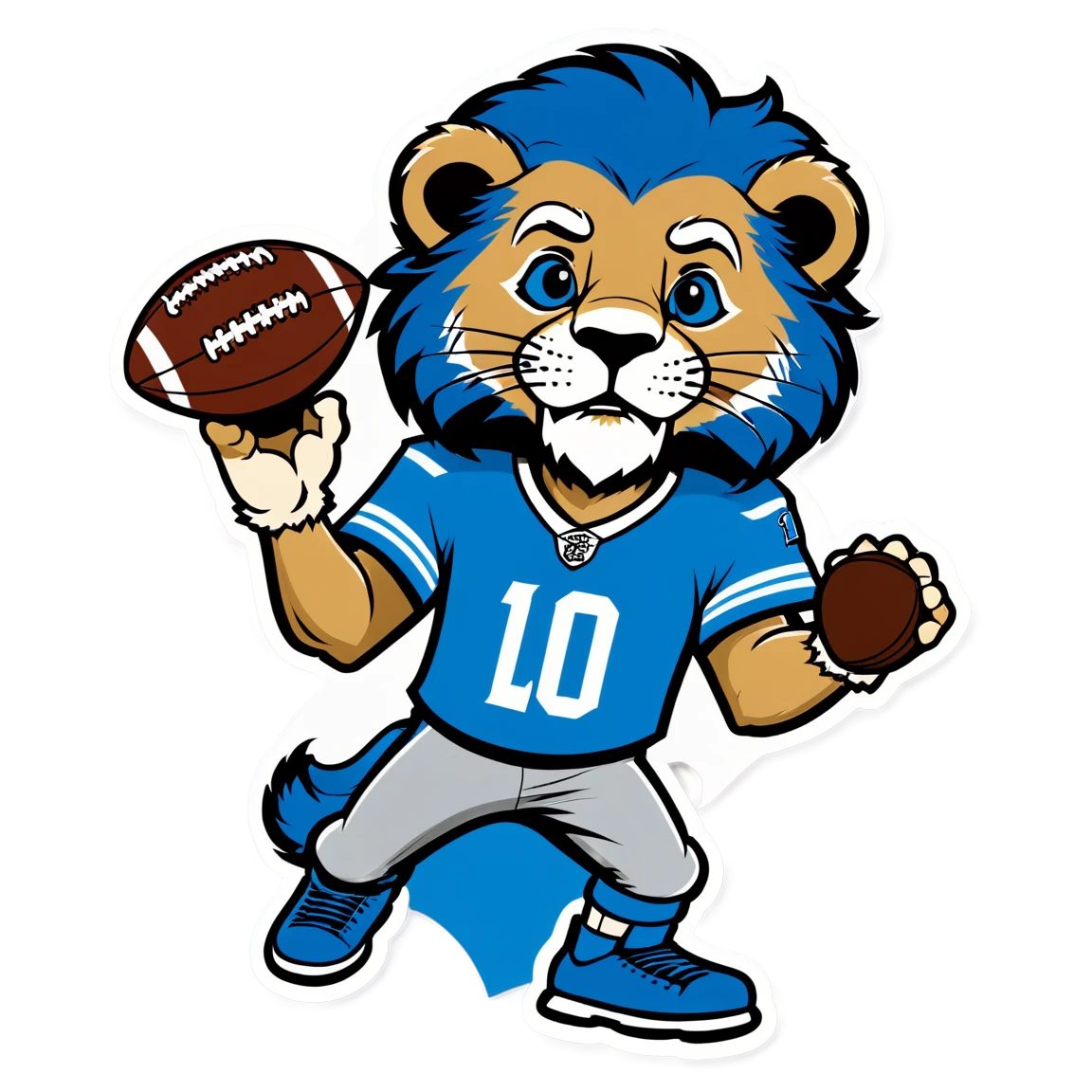 Detroit Lions holding a football, Detroit Lions sticker