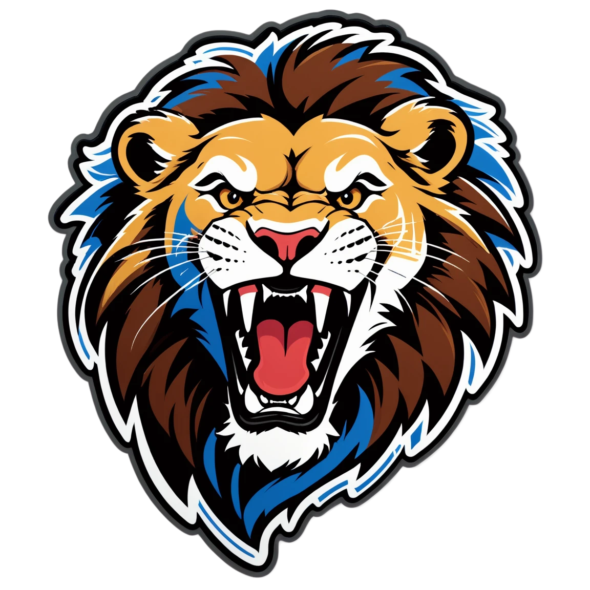 Detroit Lions roaring lion, Detroit Lions sticker