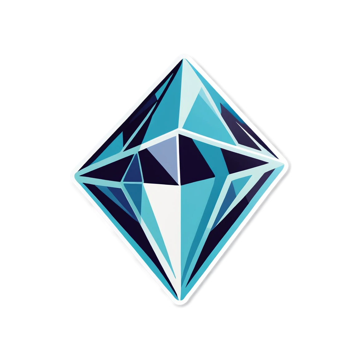 Diamond under light, diamond sticker