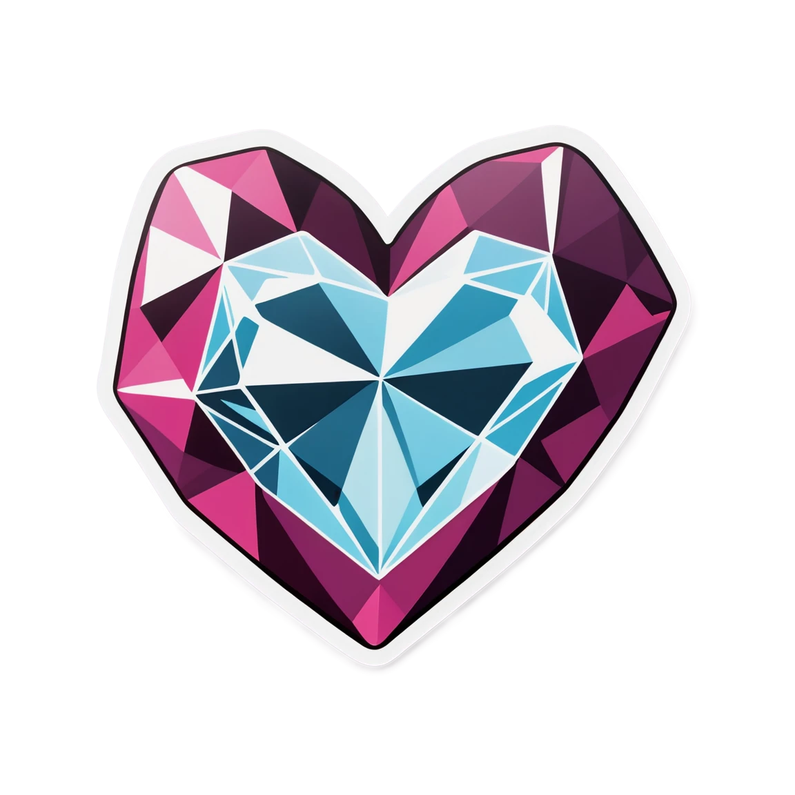 Diamond heart-shaped, diamond sticker