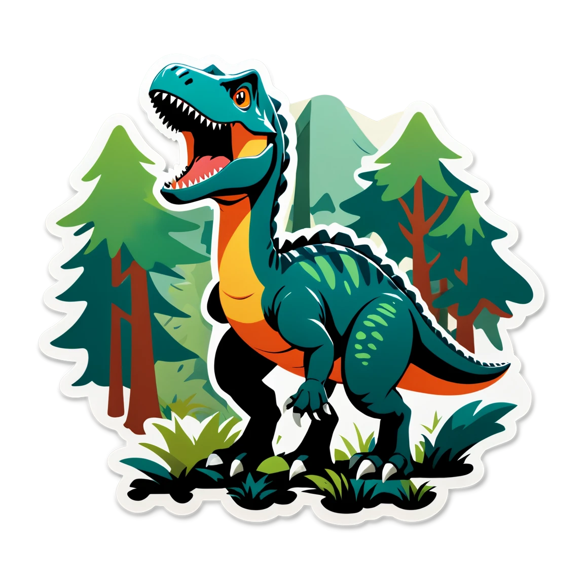 T-rex sticker, animated dinosaur sticker, dinosaur sticker