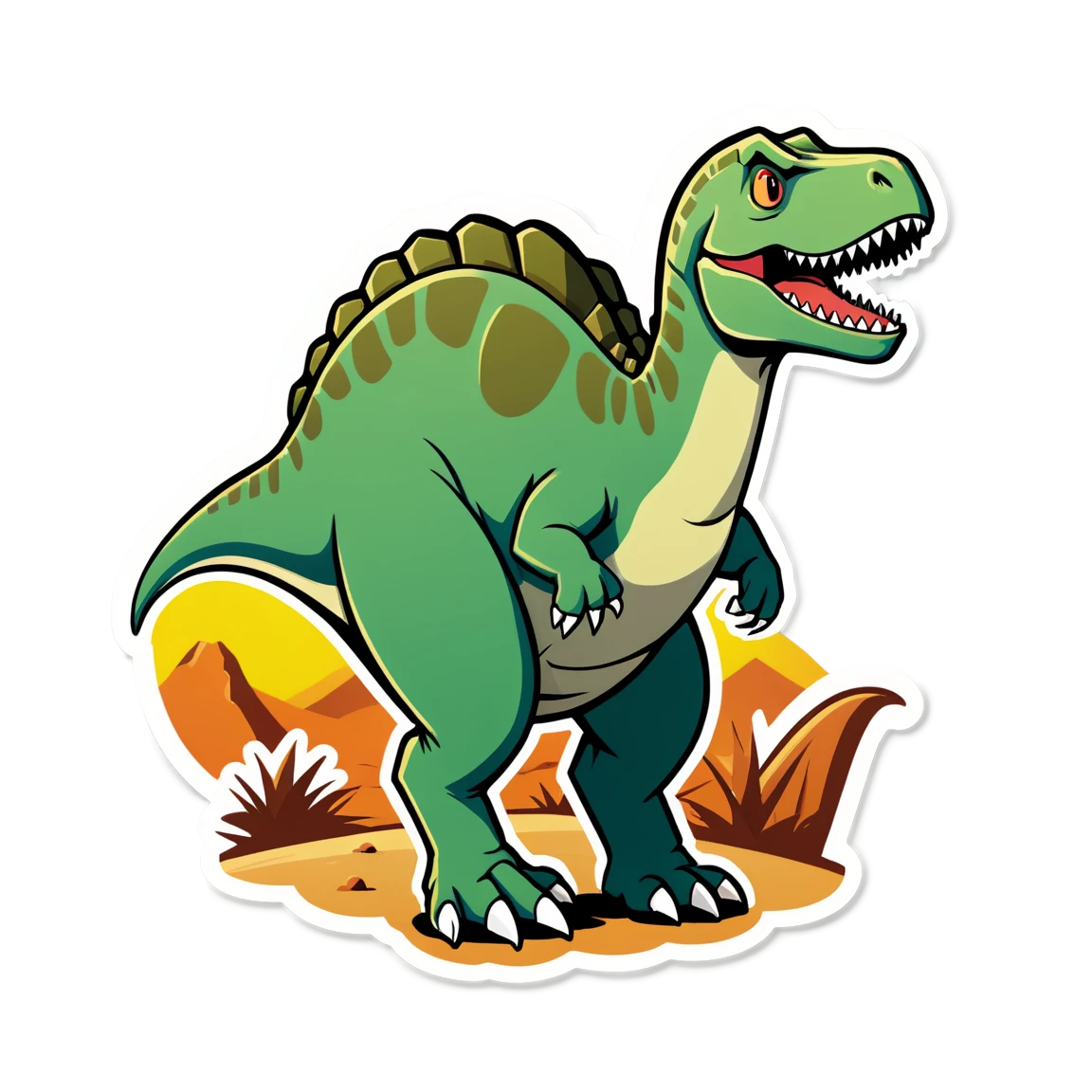 Spinosaurus sticker, animated dinosaur sticker, dinosaur sticker