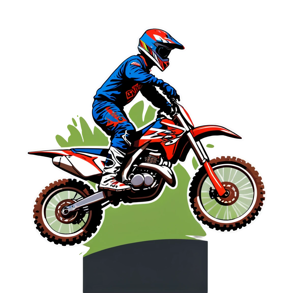 Dirt bike doing a jump, dirt bike sticker