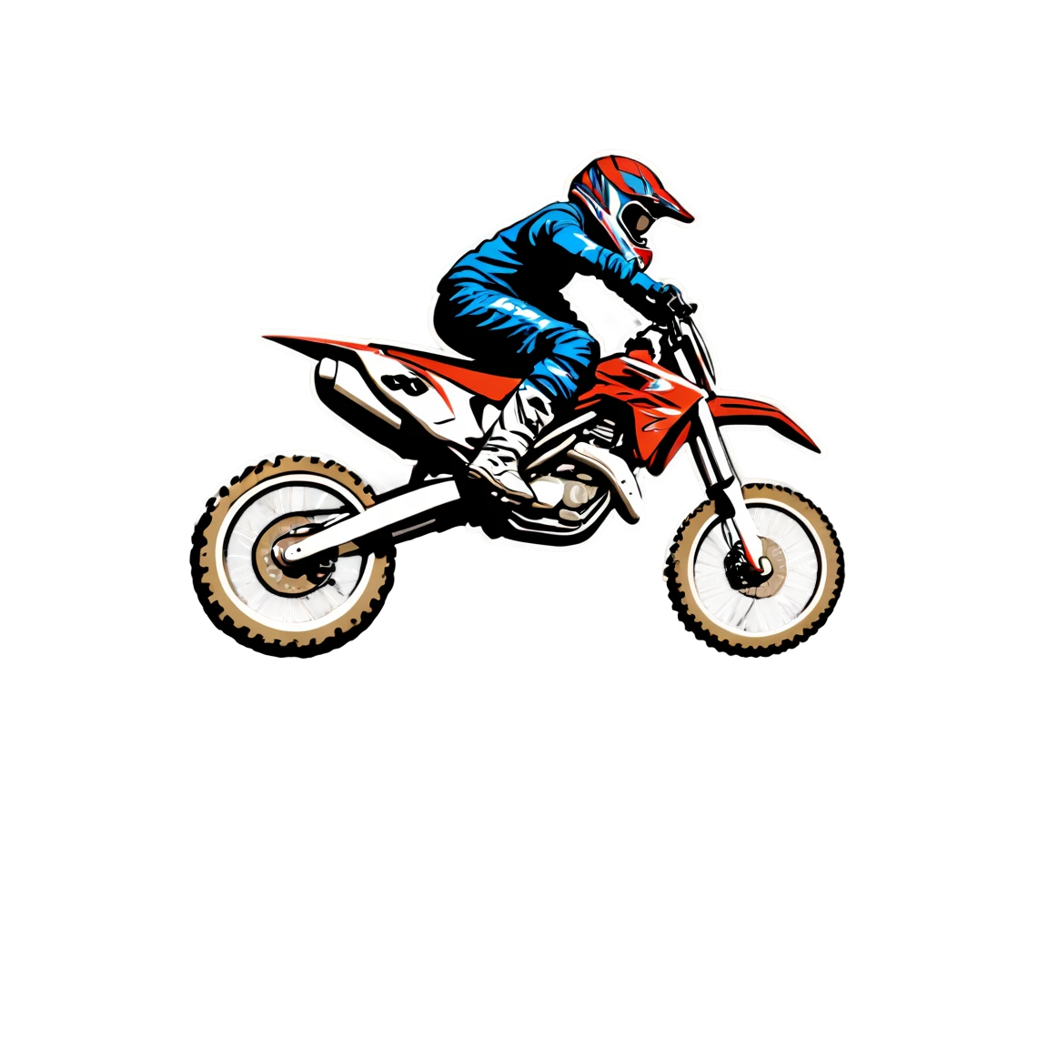 Dirt bike in the air, dirt bike sticker