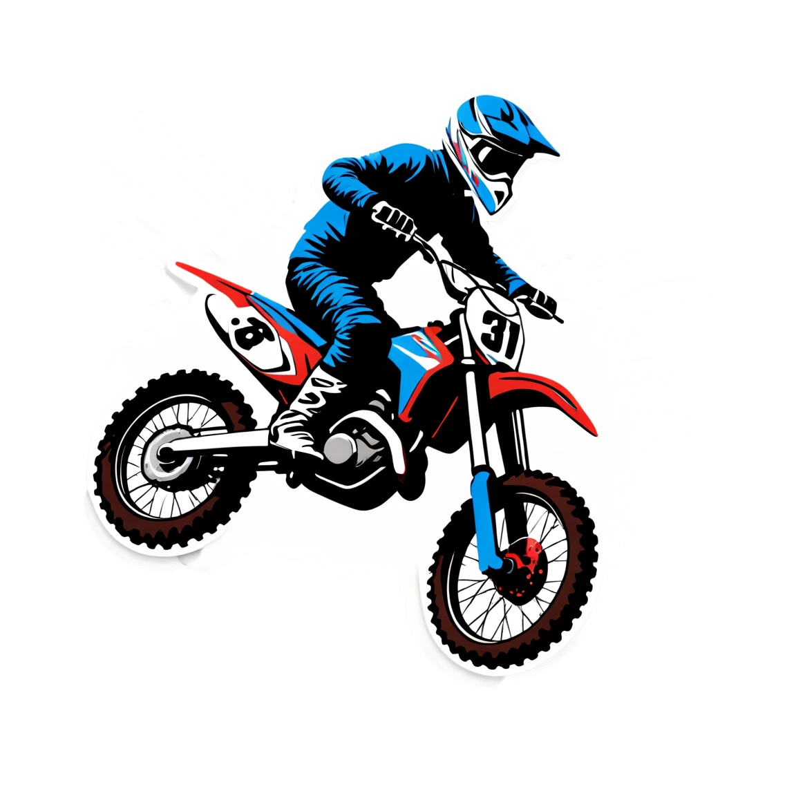 Dirt bike with dirt splashes, dirt bike sticker