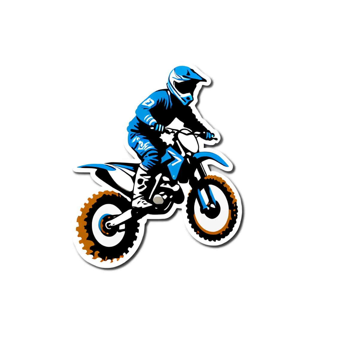 Dirt bike on a trail, dirt bike sticker