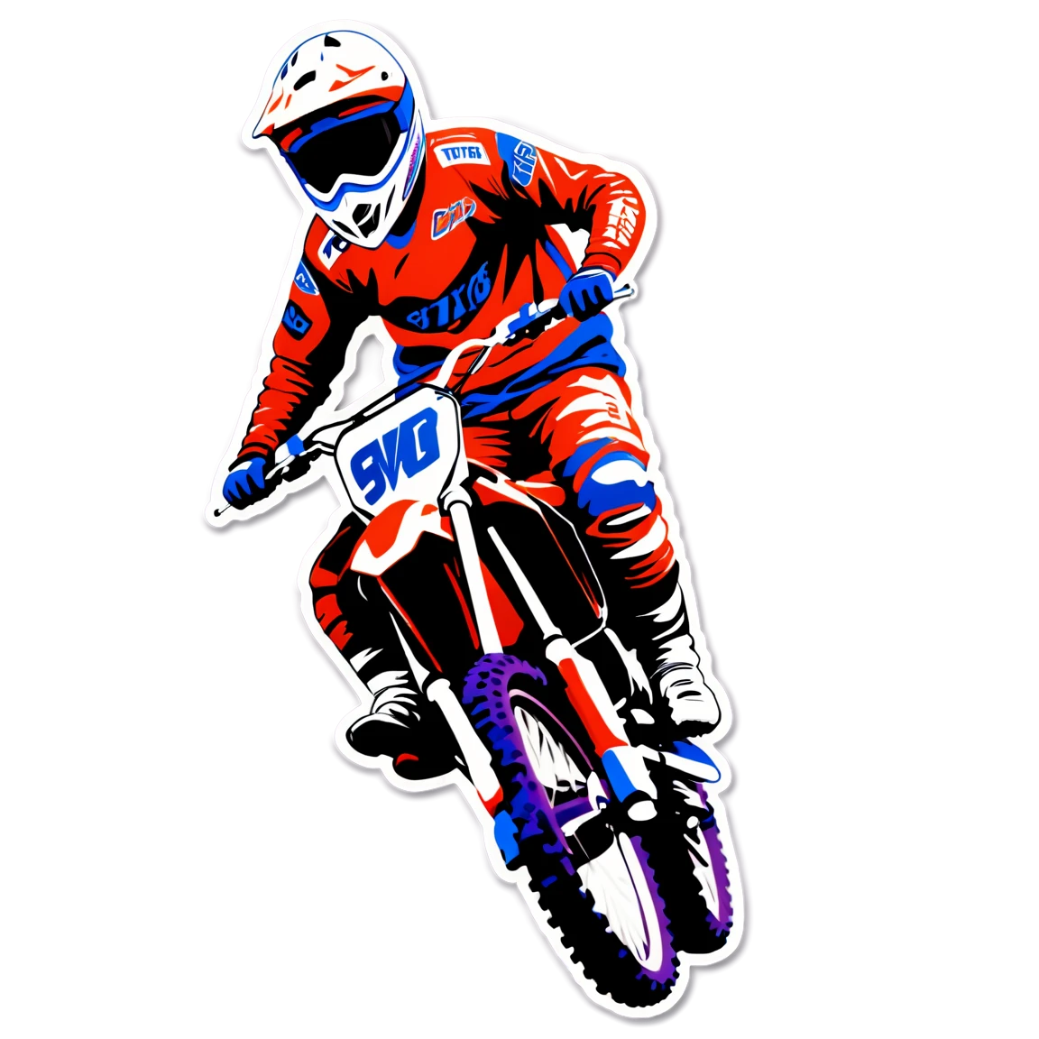 Dirt bike in a race, dirt bike sticker