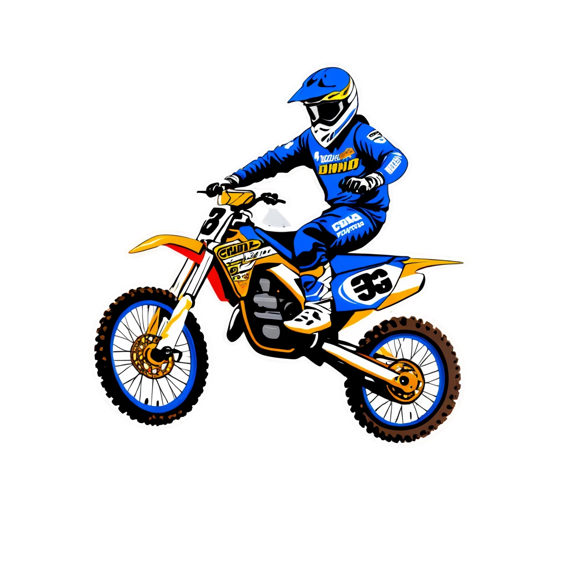 Dirt bike with sponsors, dirt bike sticker