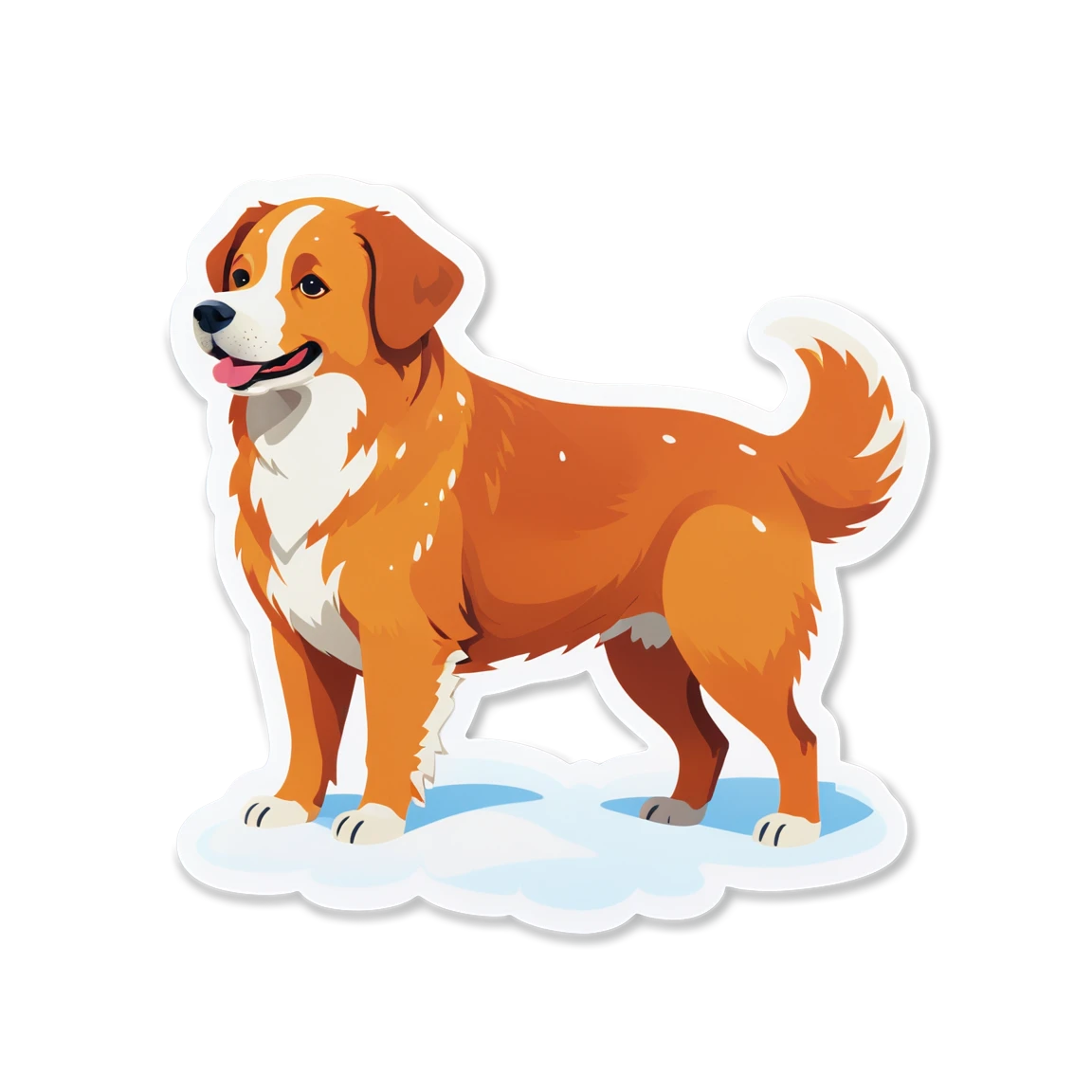 Dog in the snow sticker, dog sticker