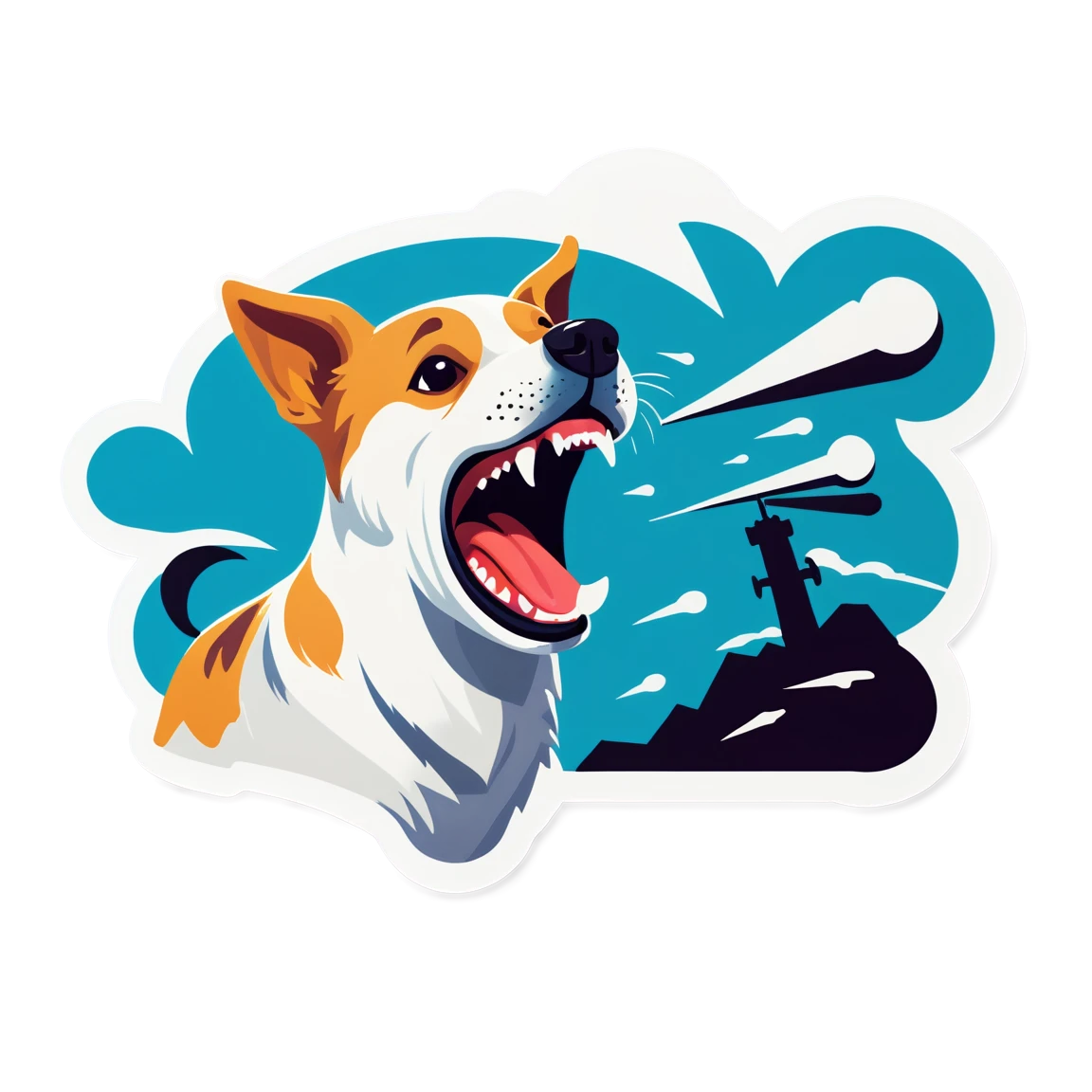 Barking dog sticker, dog sticker