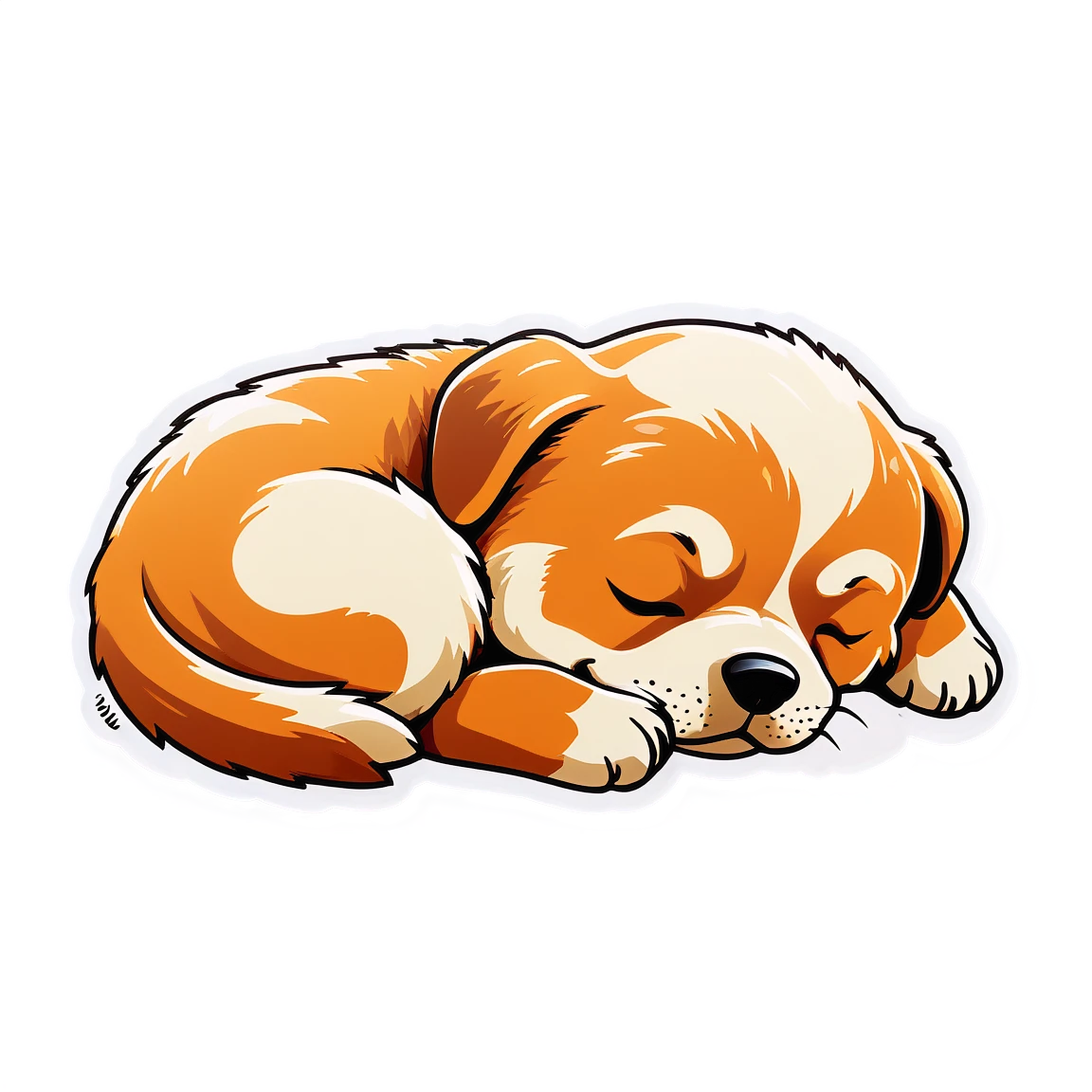 Sleeping puppy sticker, dog sticker