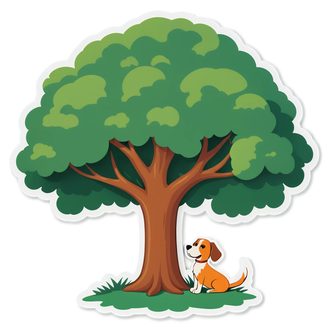 Dog and tree, dog outside sticker, dog sticker