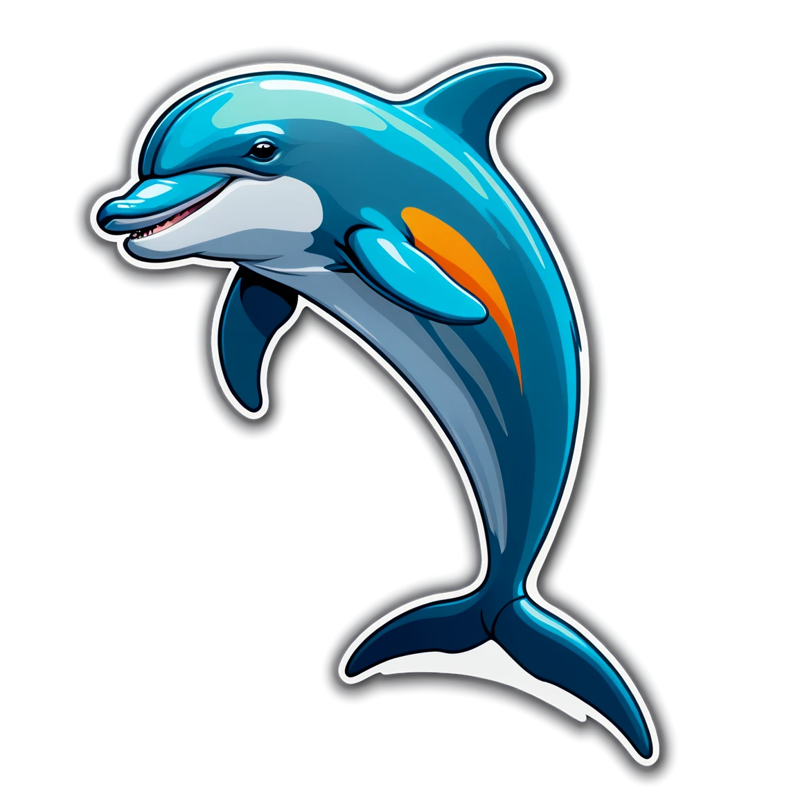 Dolphin jumping, dolphin sticker