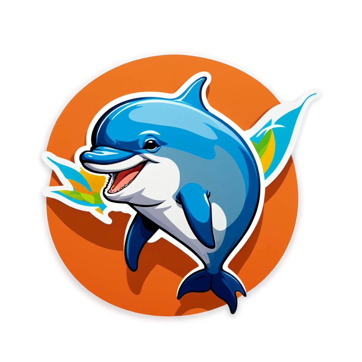 Dolphin smiling, dolphin sticker