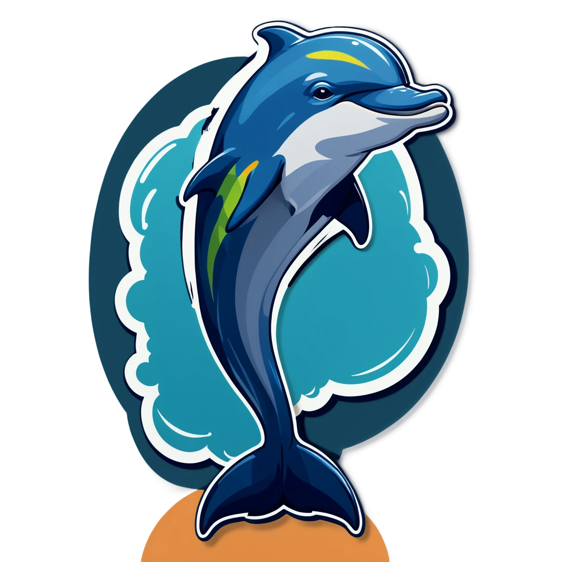 Dolphin swimming gracefully, dolphin sticker