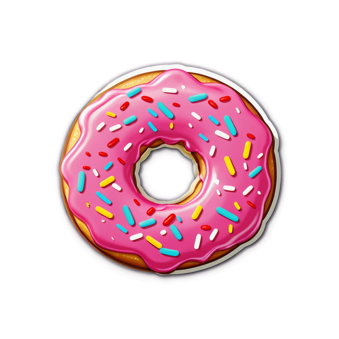 Donut sticker, with sprinkles