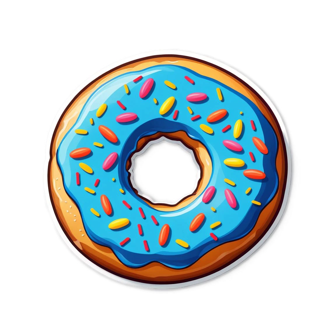 Donut sticker, donut in a bakery