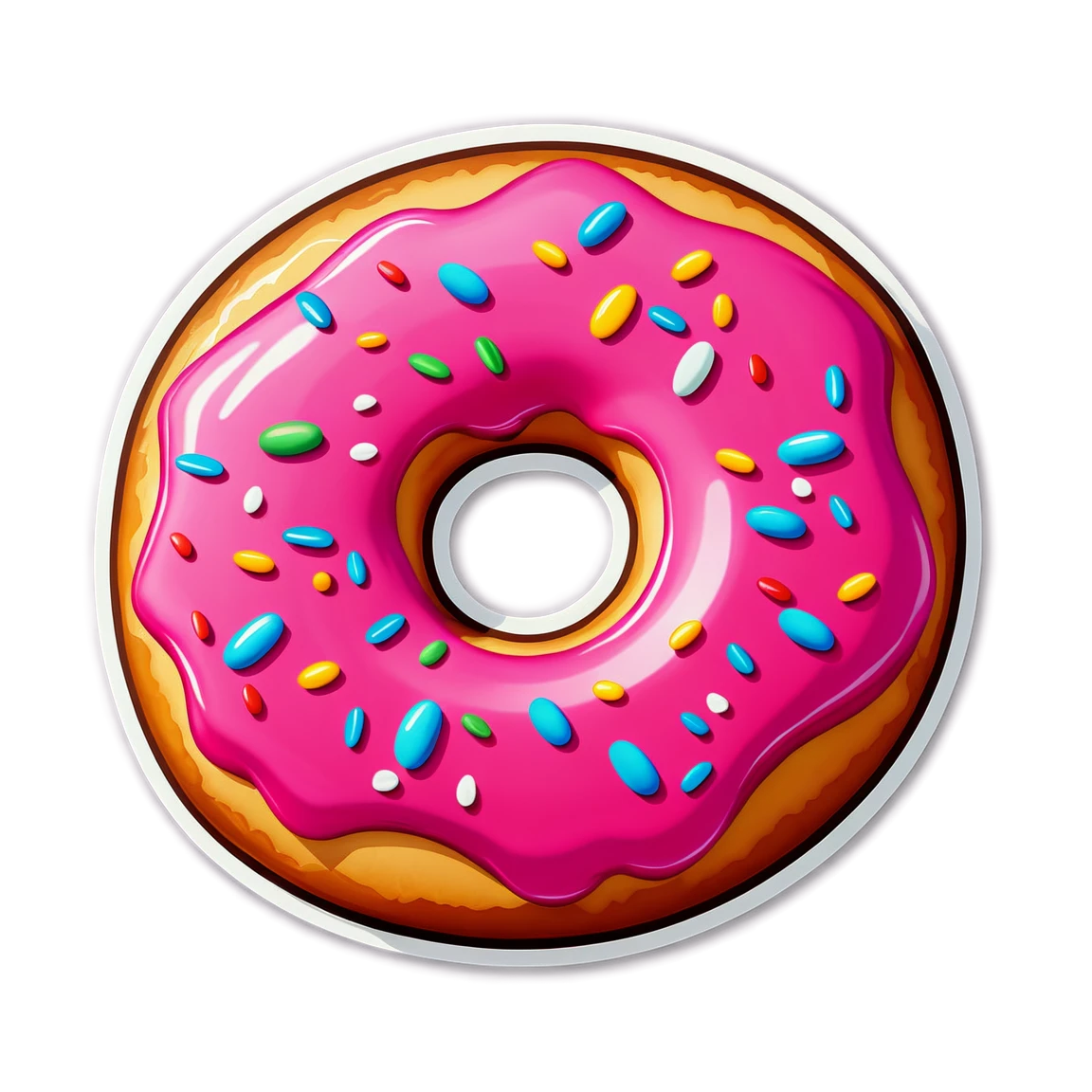 Donut sticker, candied donut