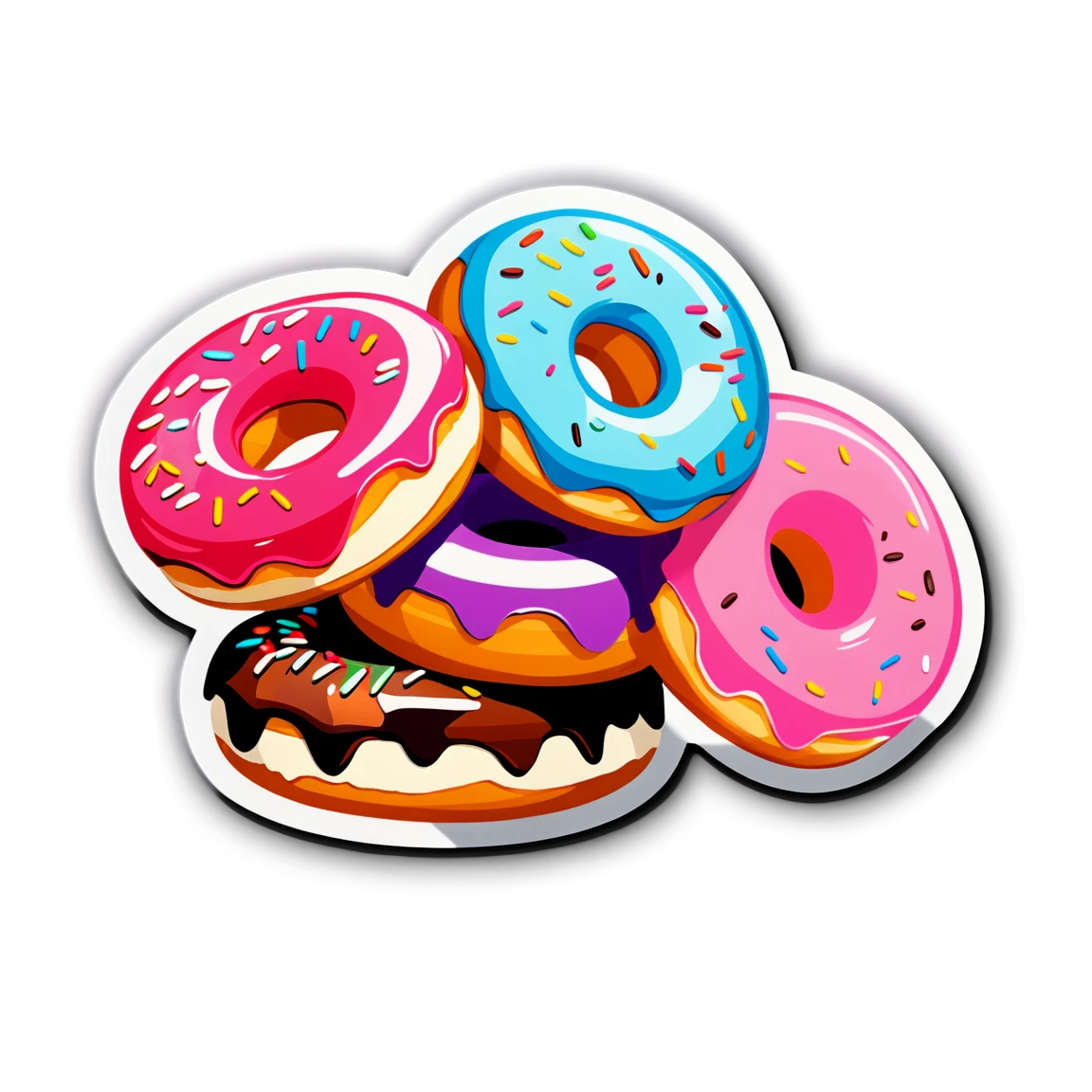 Donut sticker, stacked donuts