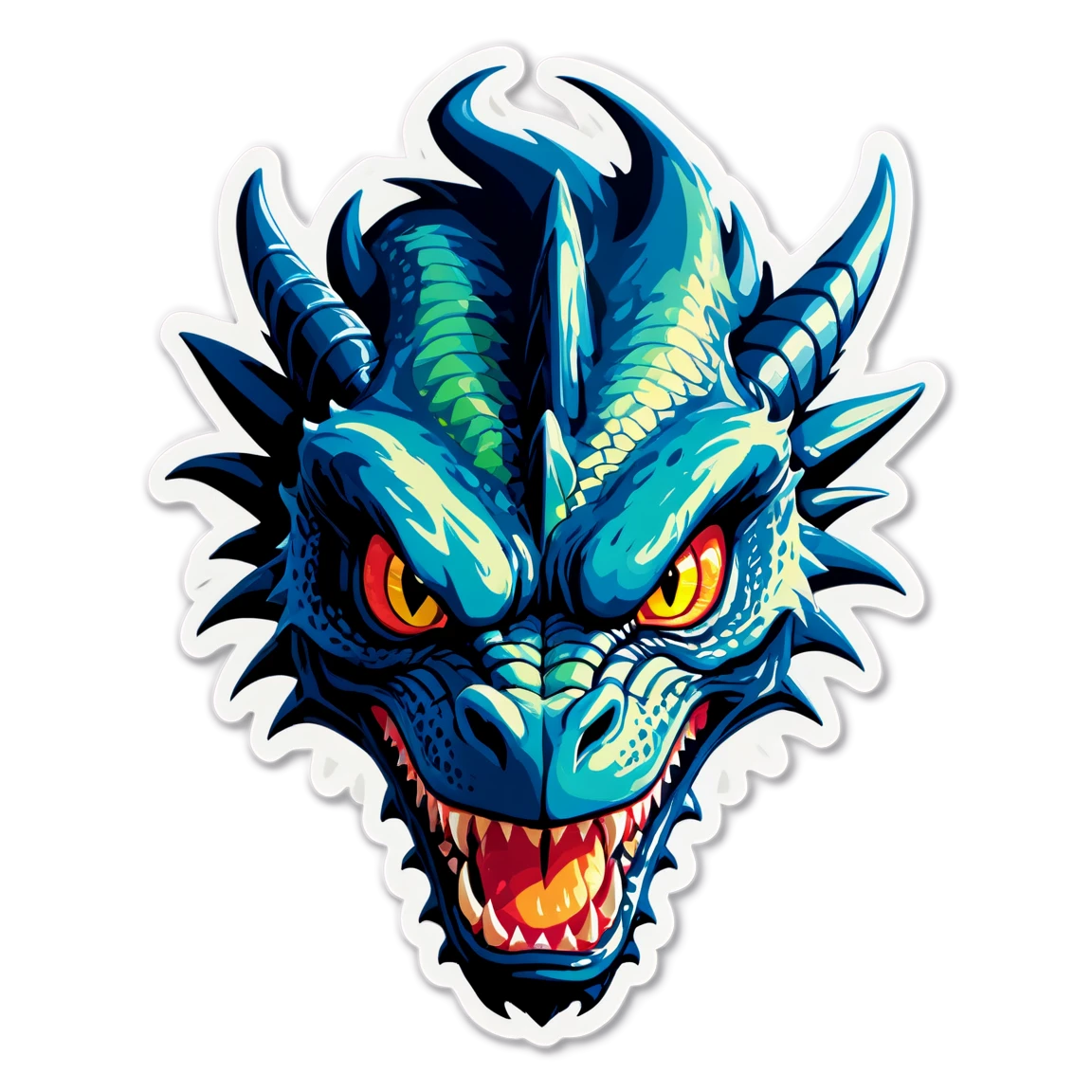 Dragon with fierce eyes, dragon sticker