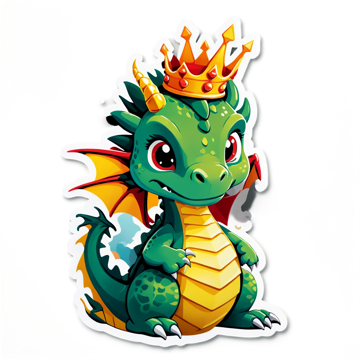 Dragon with a crown, dragon sticker