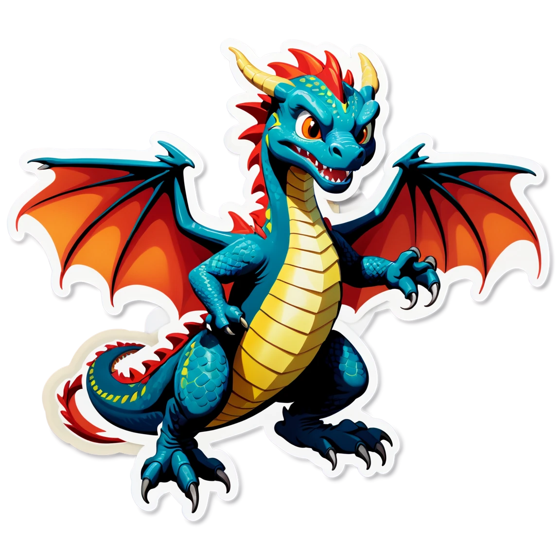 Dragon with wings spread, dragon sticker