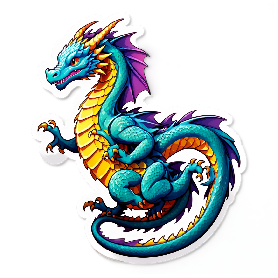 Dragon with glittering scales, dragon sticker