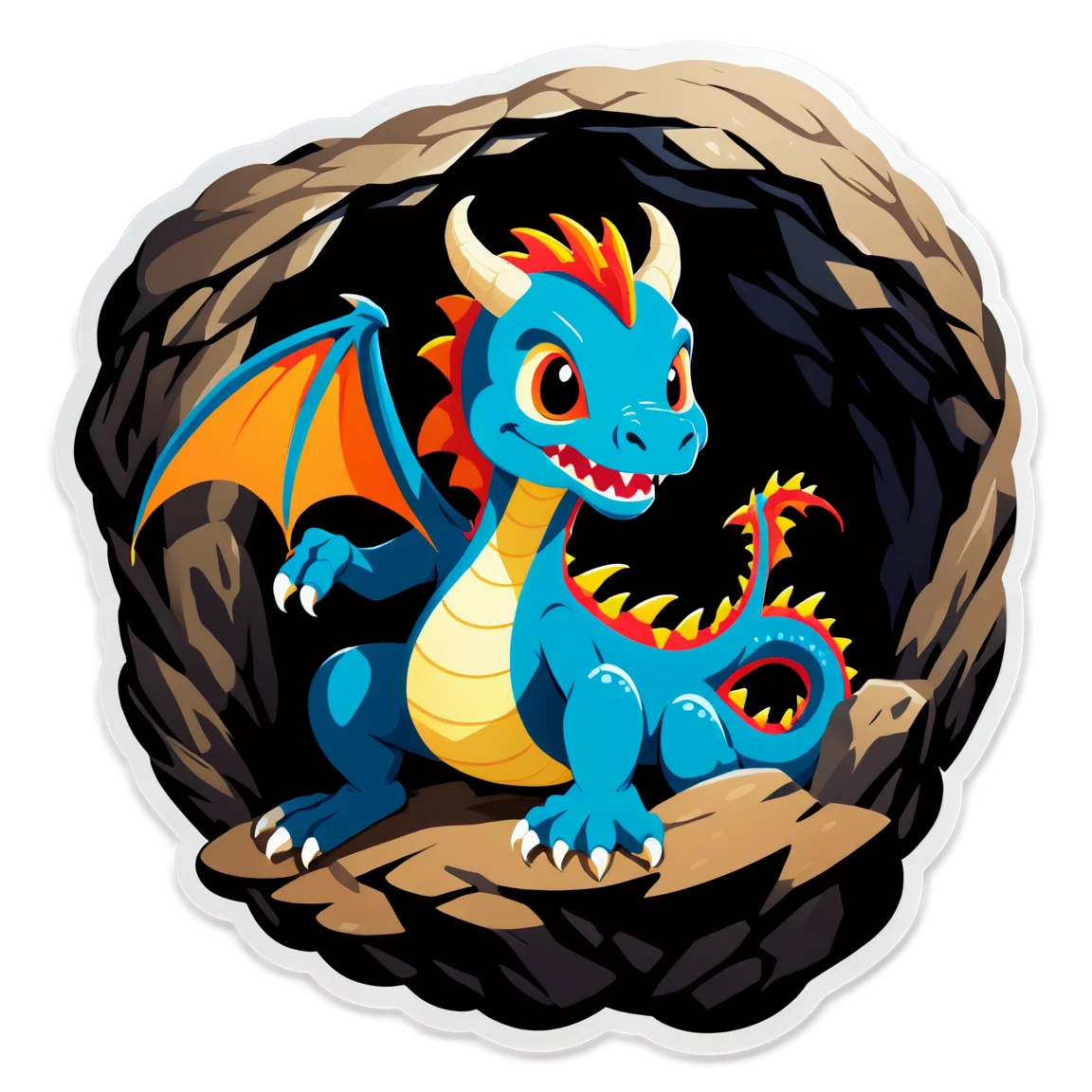 Dragon in a cave, dragon sticker