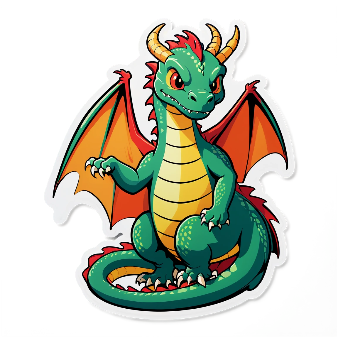 Dragon guarding, dragon sticker