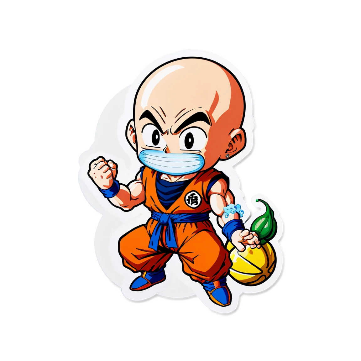 Dragon Ball Z Krillin with Senzu Beans sticker, Dragon Ball Z sticker