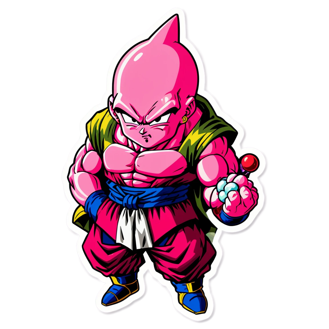 Dragon Ball Z Majin Buu with candy sticker, Dragon Ball Z sticker