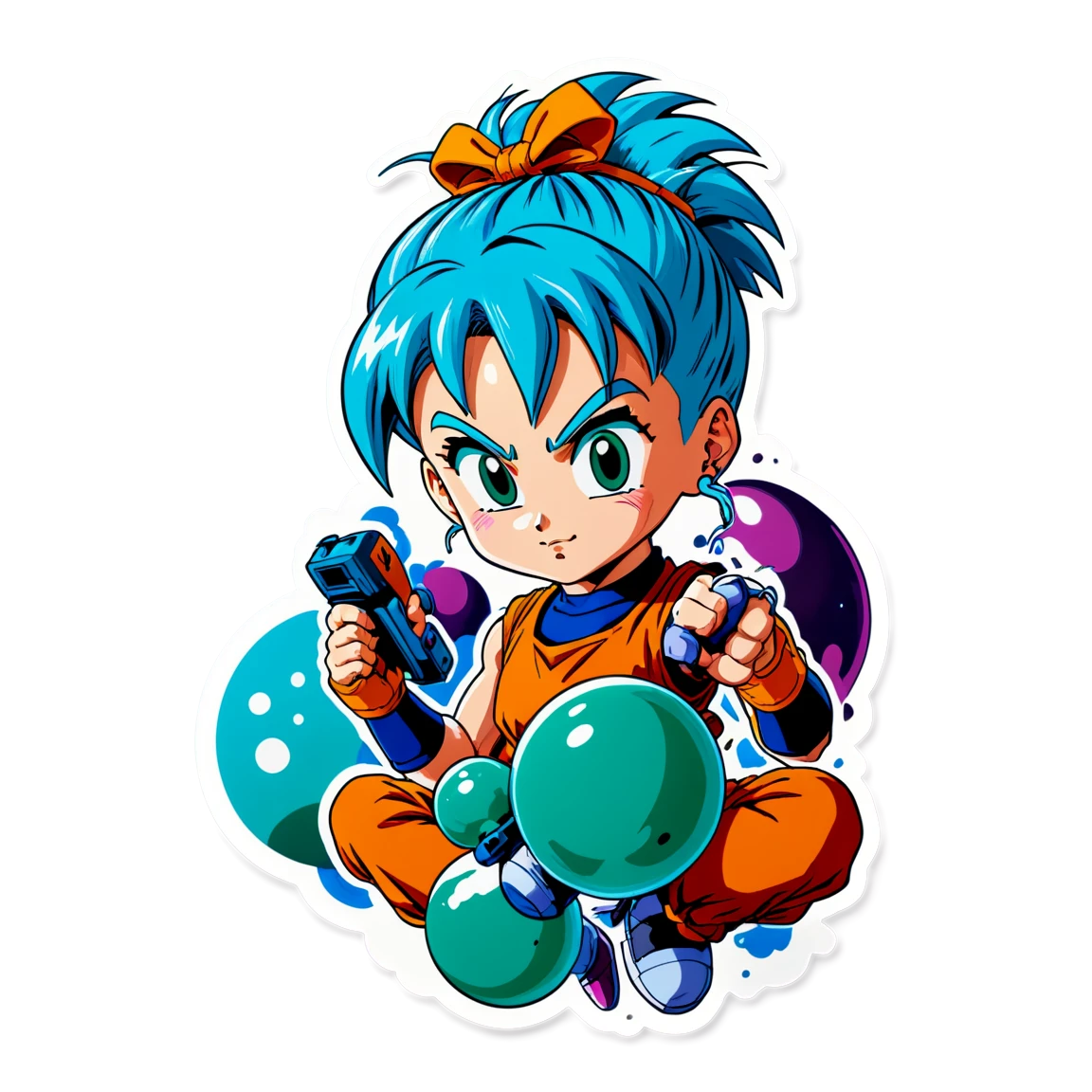 Dragon Ball Z Bulma with gadgets sticker, Dragon Ball Z sticker