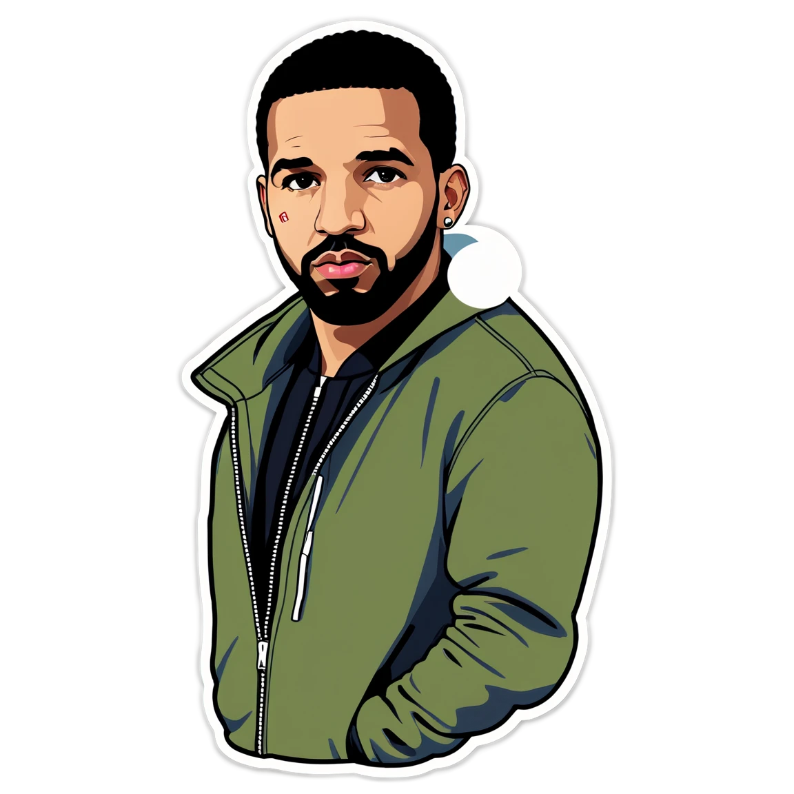 Drake wearing spotlight, rapper sticker, Drake sticker