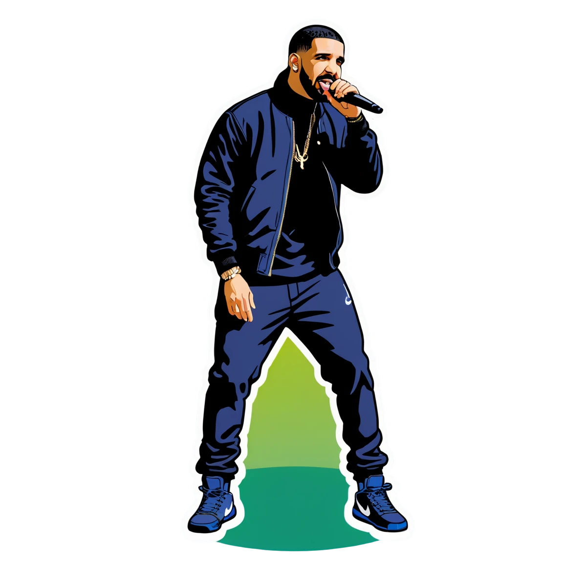 Drake on stage, rapper sticker, Drake sticker