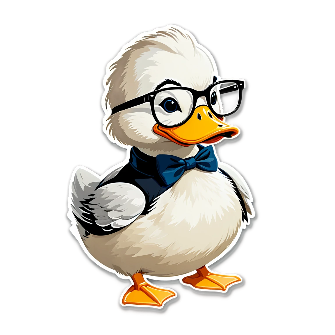 Duck with glasses, duck sticker