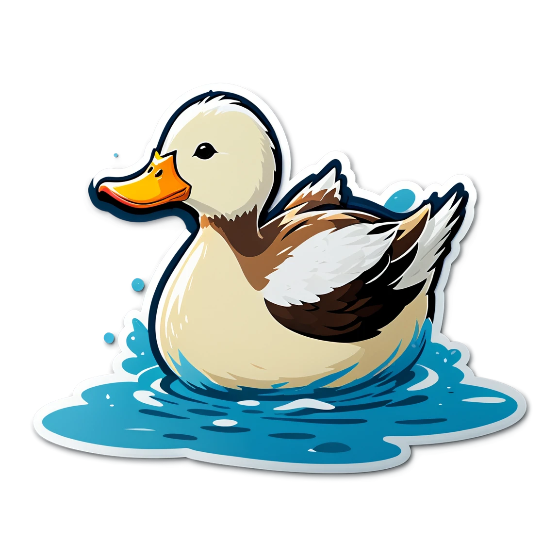 Duck on a rainy day, duck sticker