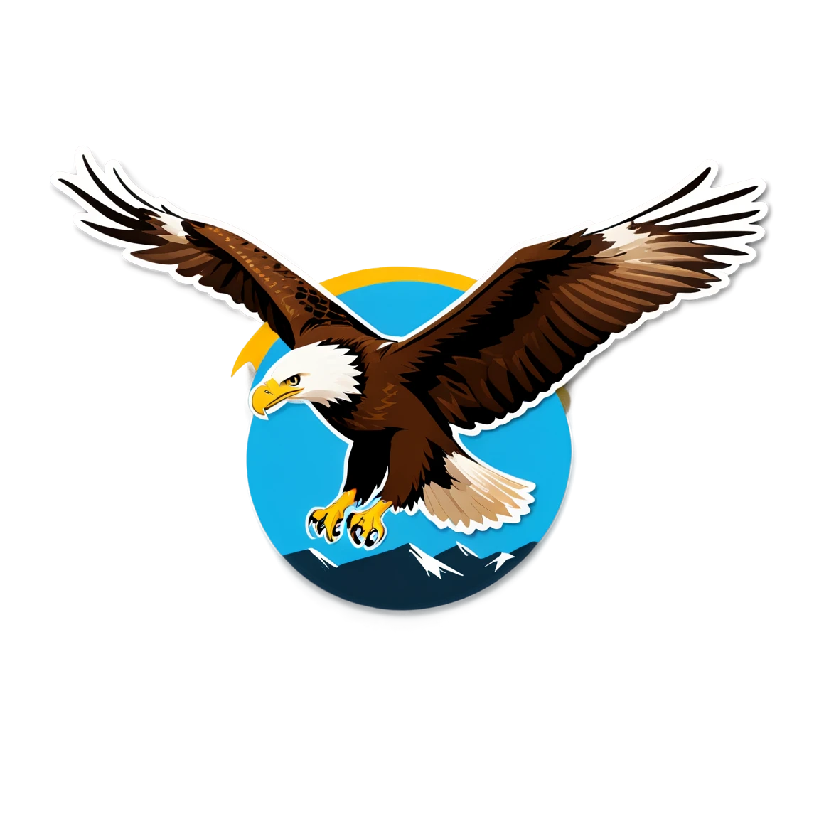 Eagle soaring in the sky, eagle sticker