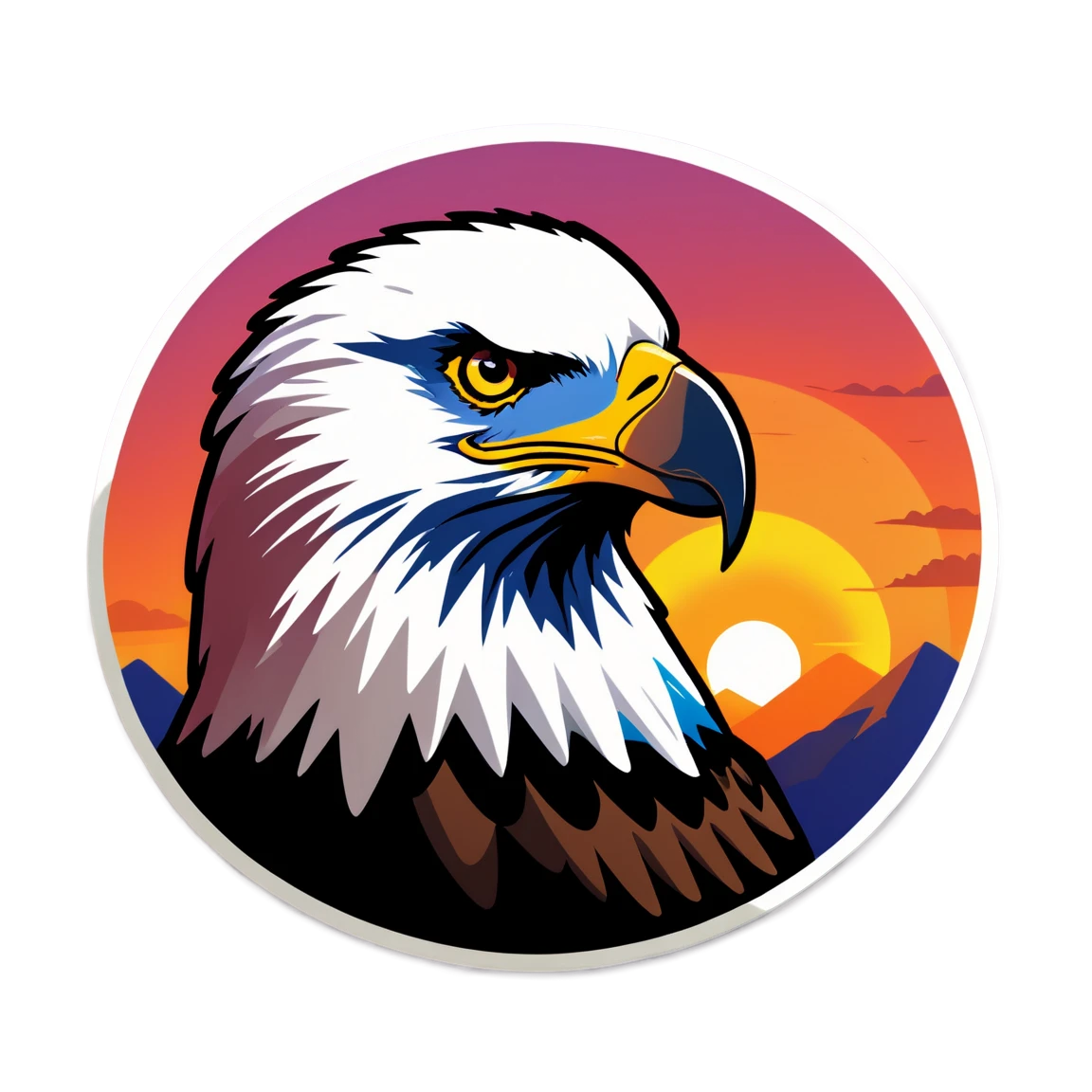 Eagle with sunset background, eagle sticker