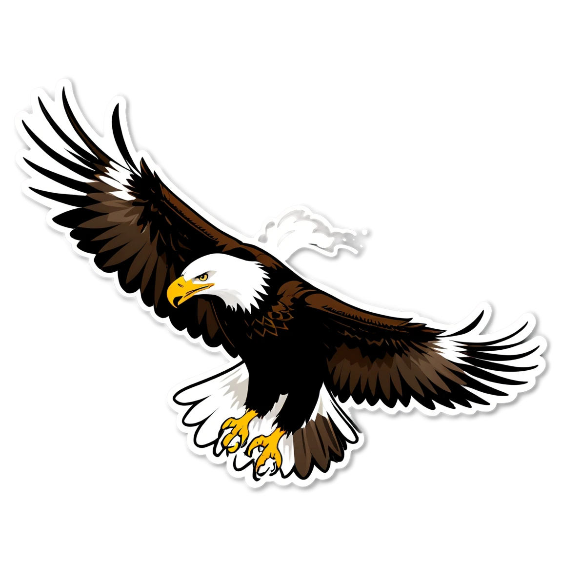 Eagle catching prey, eagle sticker