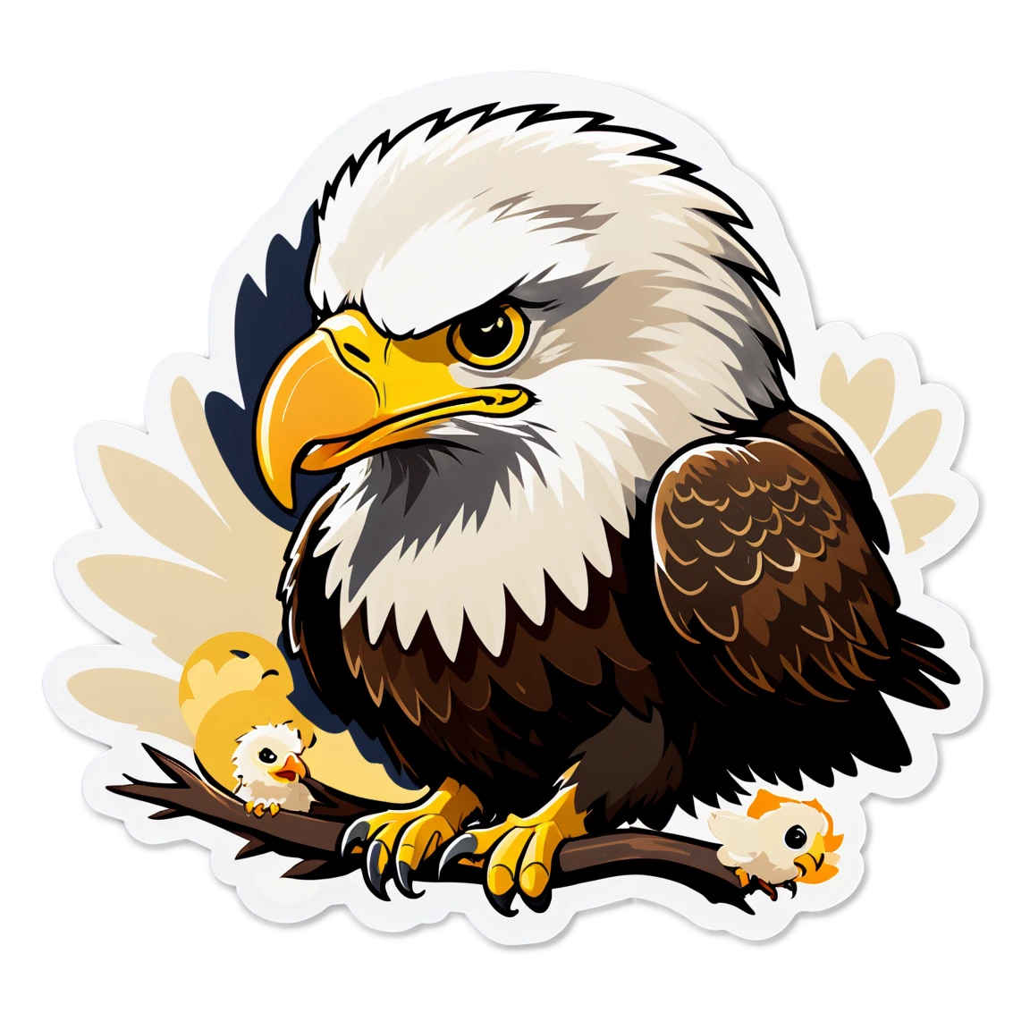 Eagle with nestlings, eagle sticker