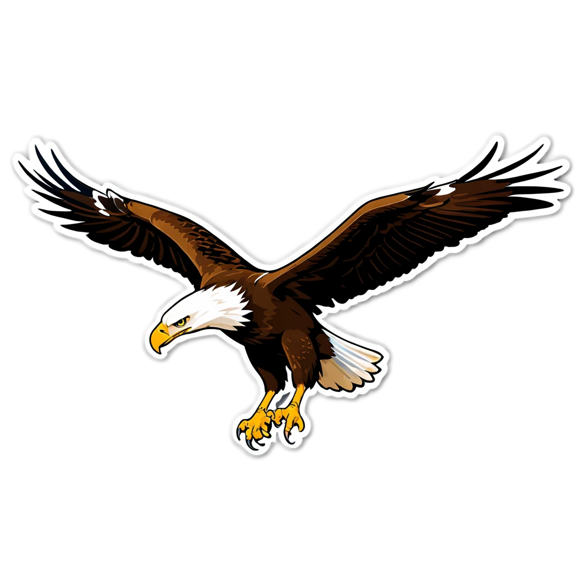 Eagle in flight, eagle sticker