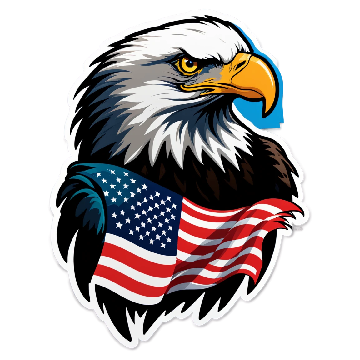 Eagles with USA flag, majestic sticker, eagles sticker