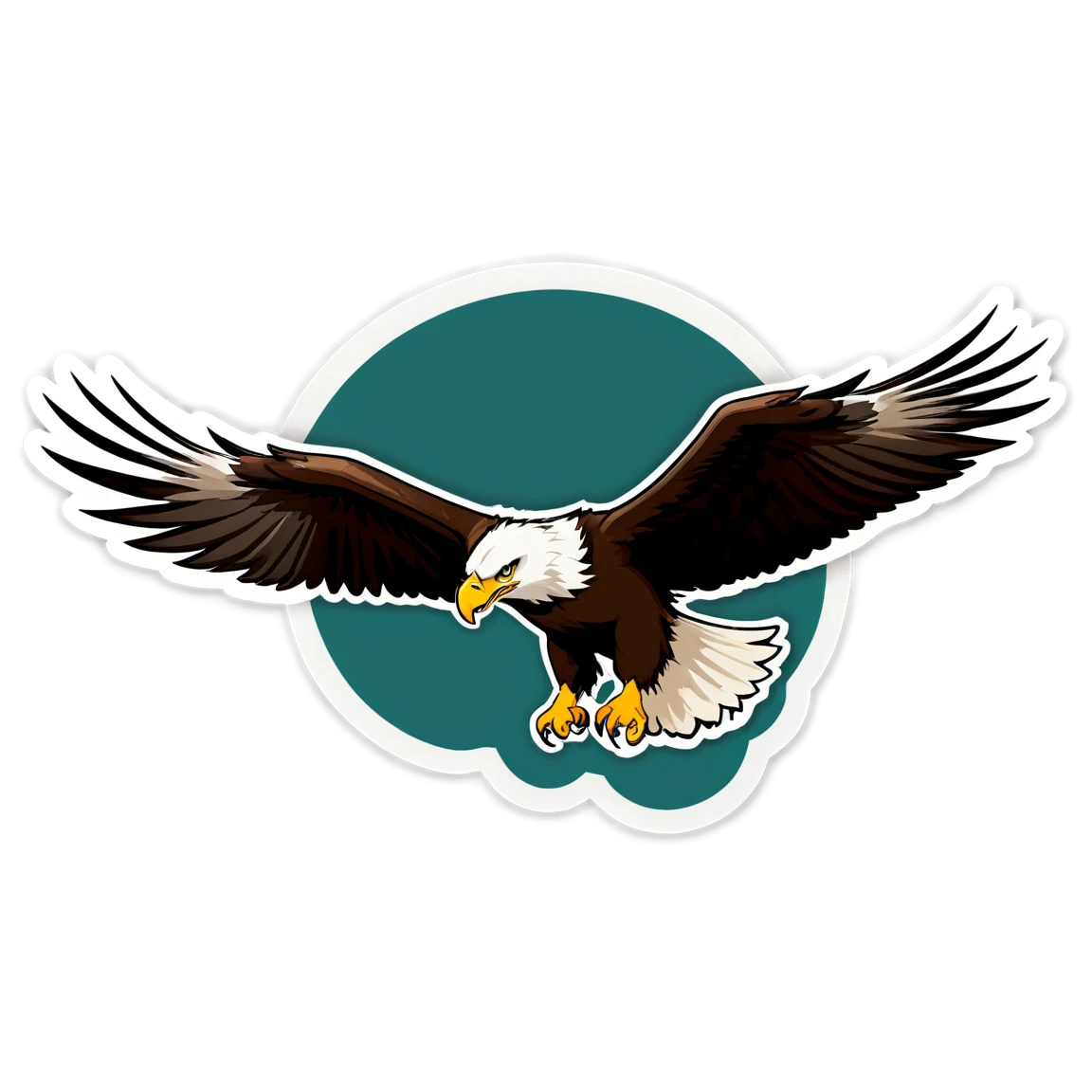 Eagles soaring in the sky, majestic sticker, eagles sticker